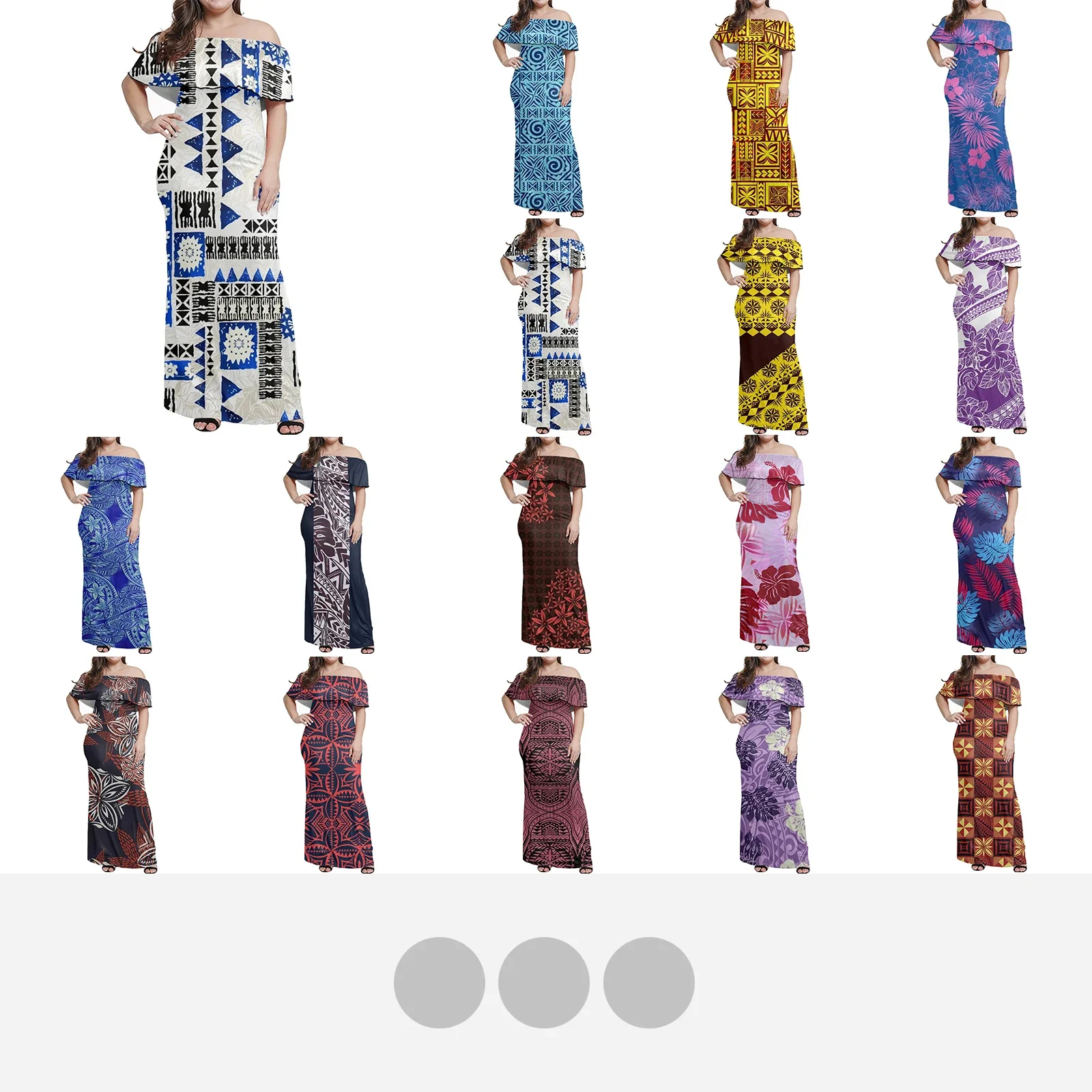 

Длинное платье с принтом татуировок, привлекательное Цветочное платье, полинезийский Племенной, понпей тотем, роскошные каскадные оборки, Пляжное искусство