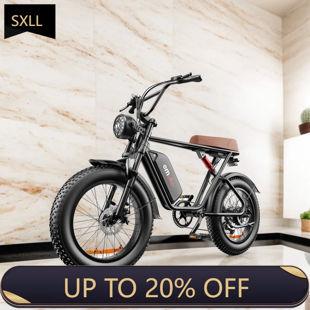 

SXLL Removable Battery Electric Bike 20 Inch Fat Tire Fast Ebike 1000W Cube Electric Bike Electric Mountain Bike