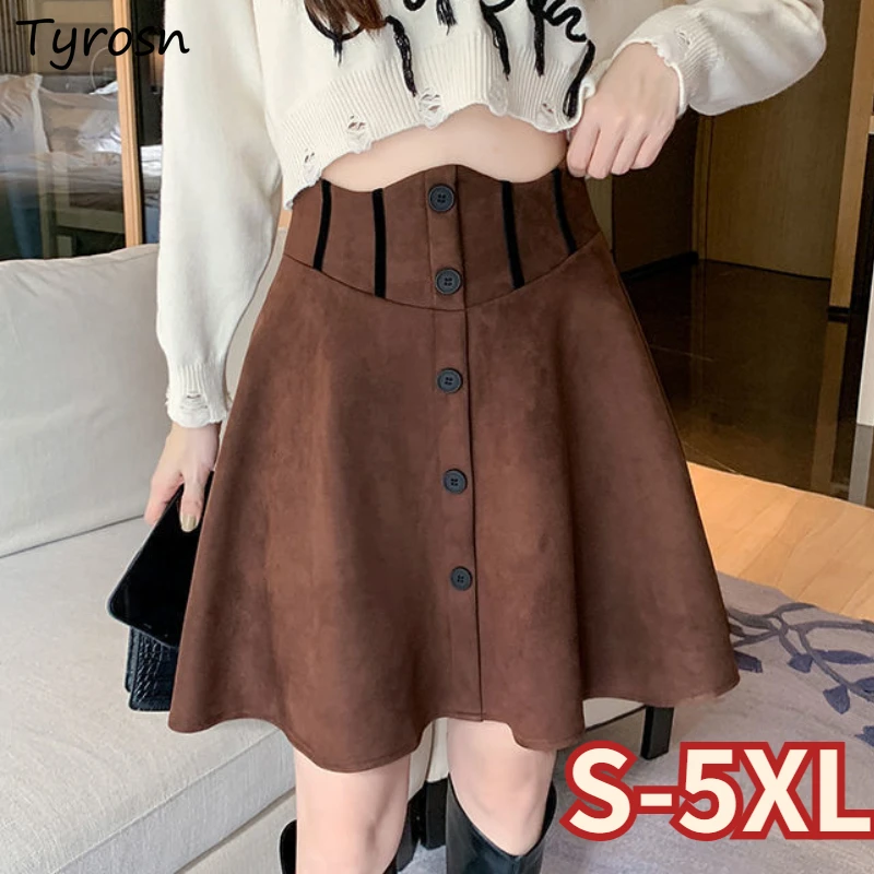 Woolen Mini Skirts Women Vintage Aesthetic Autumn Winter Classy A-line Skirt High Waist New Style Fashion Sweet Feminine Ulzzang