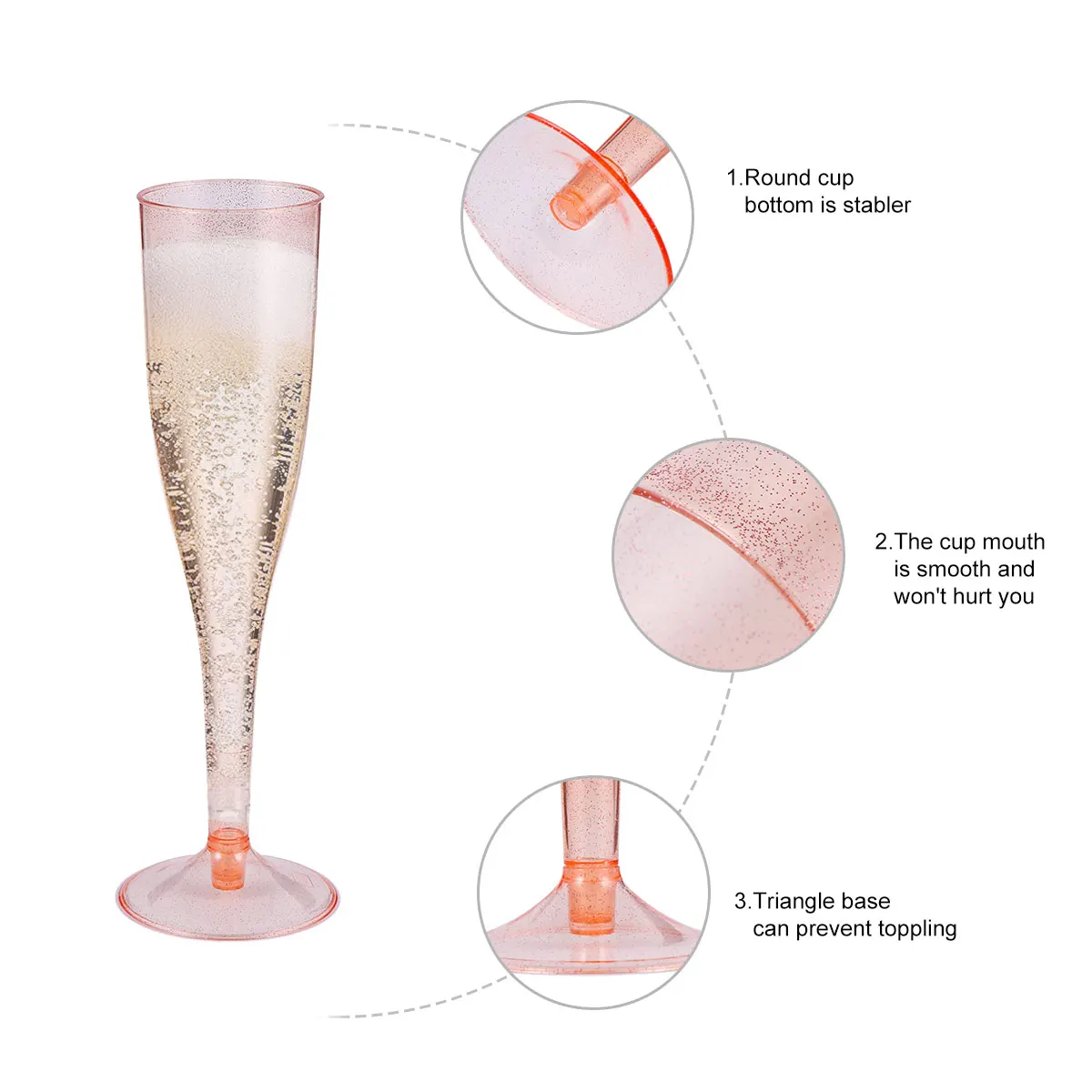 

30pcs Plastic Cups Durable Lightweight Simple Plastic Cup Party Storage Cups For Bar Ktv Store Rose Golden Pink