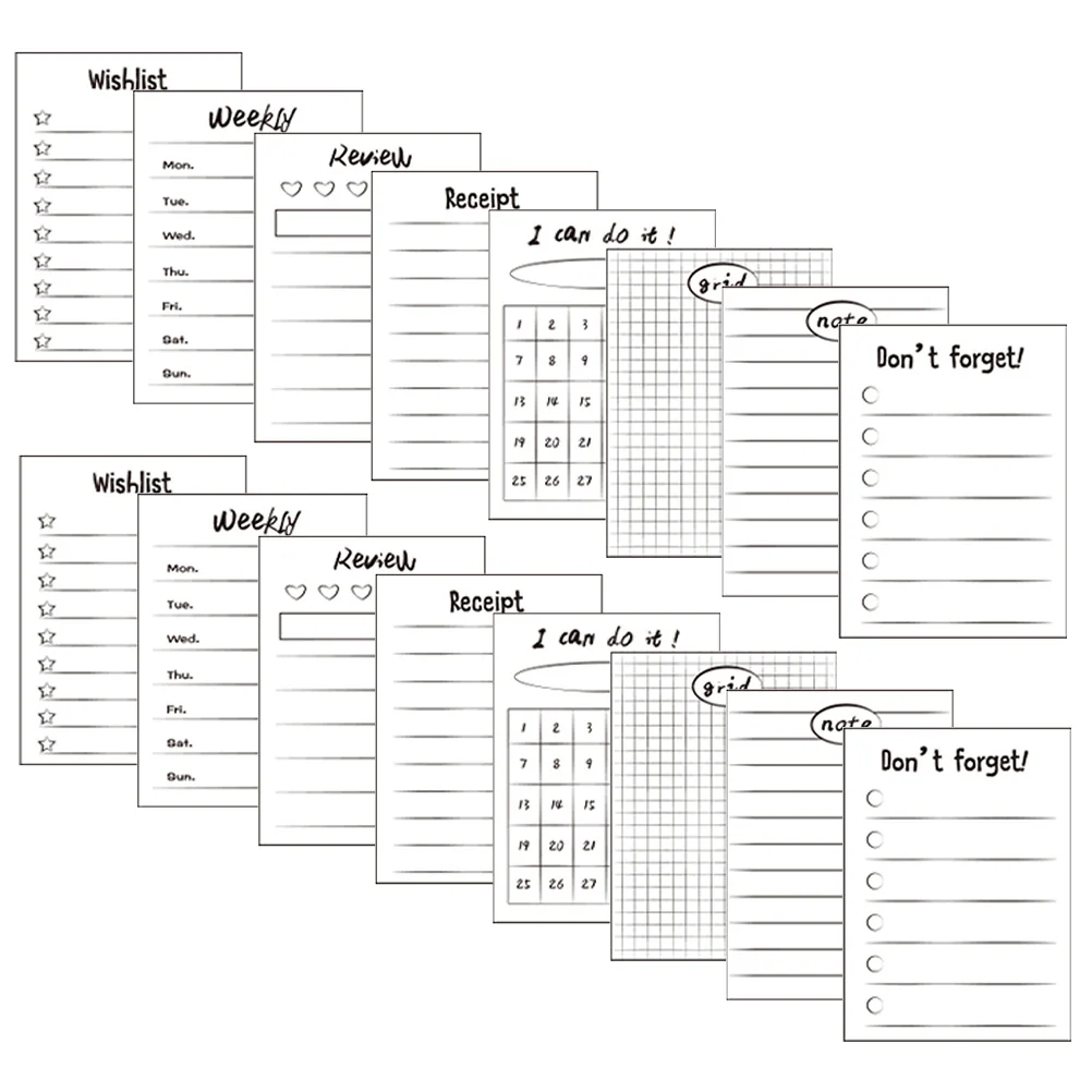 16 قطعة من وسادات المذكرات غير لاصقة ورق ملاحظات صغير محمول لكتابة جدول التخطيط وتسجيل الرسائل للاستخدام اليومي والمكتب والمدرسة