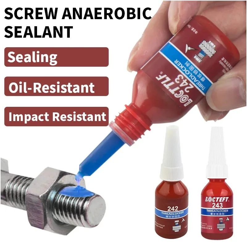 

10ml Threadlocker 242 243 Medium Strength Threadlocker Blue Anaerobic Threadlocker Adhesive Caulk Adhesives Sealer Hardware