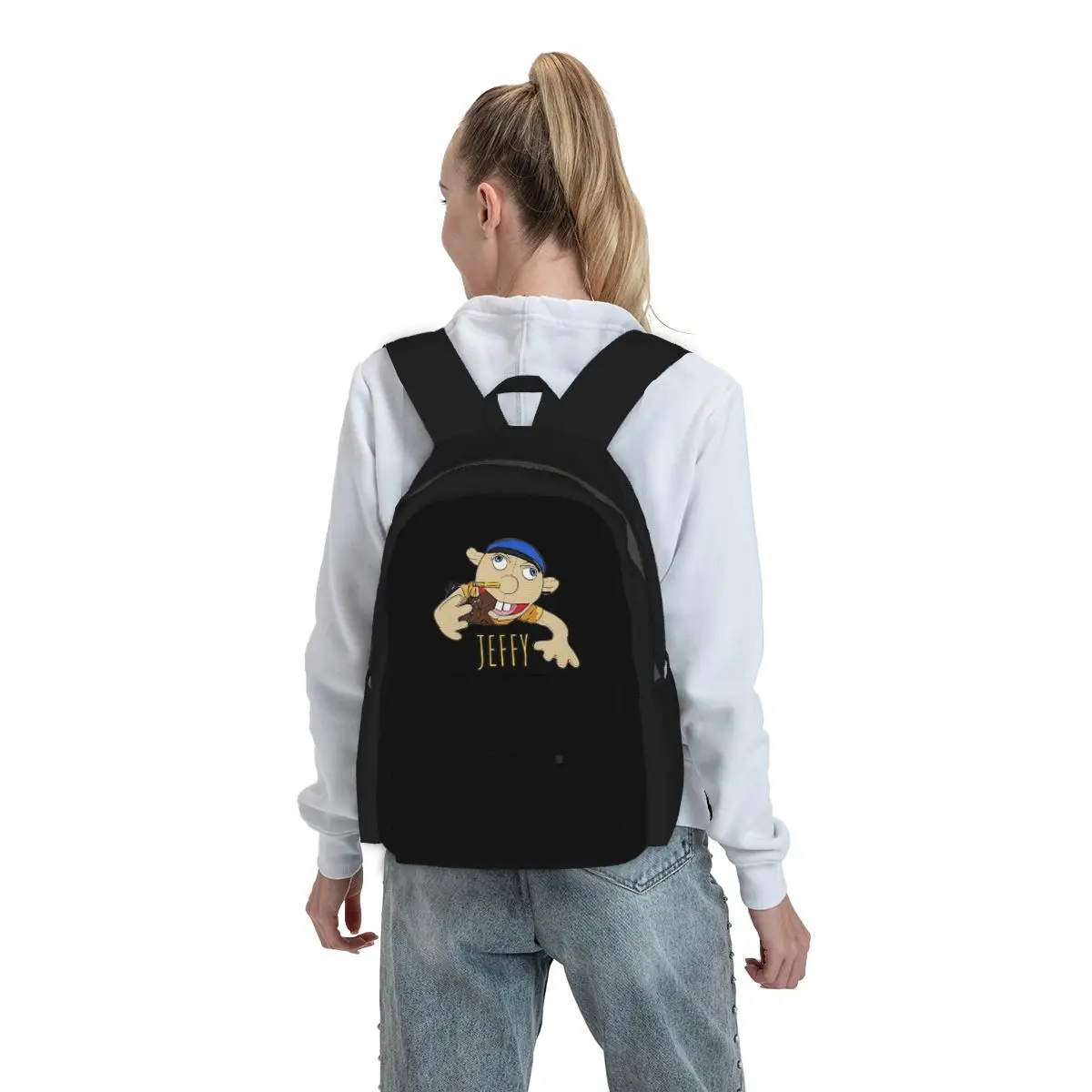 Jeffy, el títere, ¡muy vendido! Mochila Escolar para Estudiantes, Bolsa para Libros, Mochila para Niños, Bolsa de Hombro para Portátil para Hombres y Mujeres