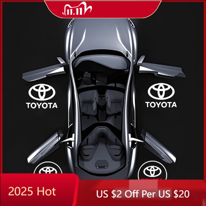 

Колпаки ступиц 2 шт. светодиодные HD дверные лампы с логотипом автомобиля, лампы проектора для Toyota Corolla Yaris Aygo Prius CHR Camry Auris Avensis Lan