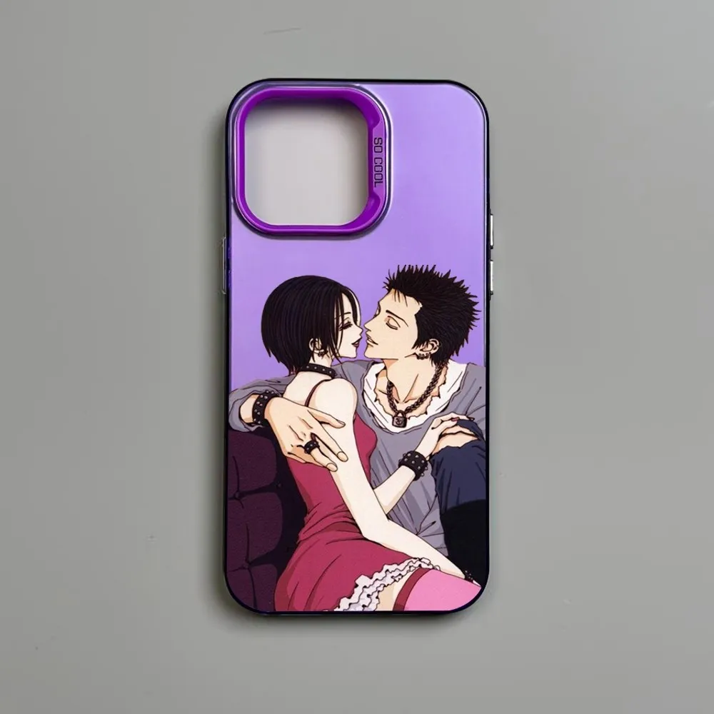 1pc Comic NANA Anime Phone Case IMD Color Silver Shell For IPhone 16 15 14 13 12 Pro Max Plus