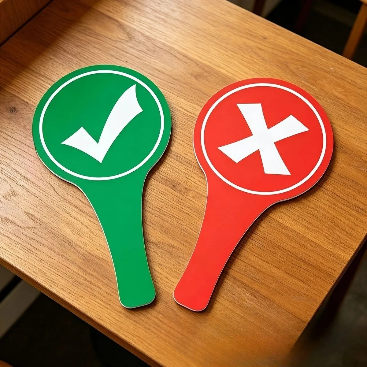 7pcs Double-Sided Classroom Response Handheld Paddles, Double-Sided Printing Answer Indicator, Educational Teaching Tools