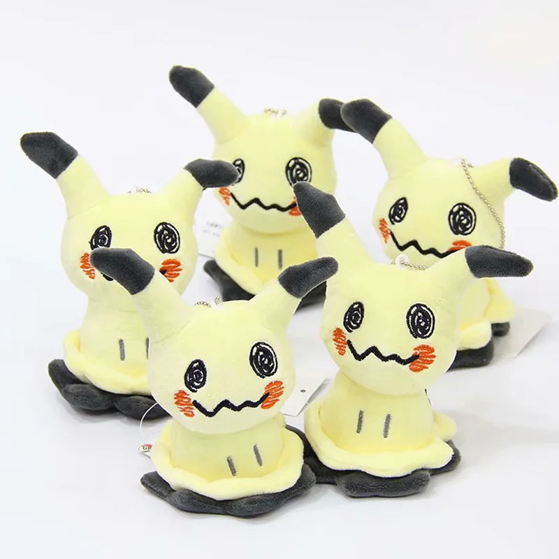 10cm Anime Pokemon niedlichen Mimikyu Schlüssel bund Plüsch gefüllt Pikachu Gengar Cartoon Spielzeug weichen Stofftier Spielzeug Puppe Geschenk