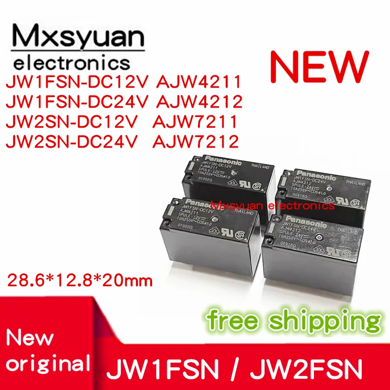 Nuevo relé de potencia, 10 piezas, AJW4211, JW1FSN, DC24V, AJW4212, JW2SN, DC12V/AJW7211, JW1FSN-DC12V, AJW7212, 12VDC, 24V, 100%