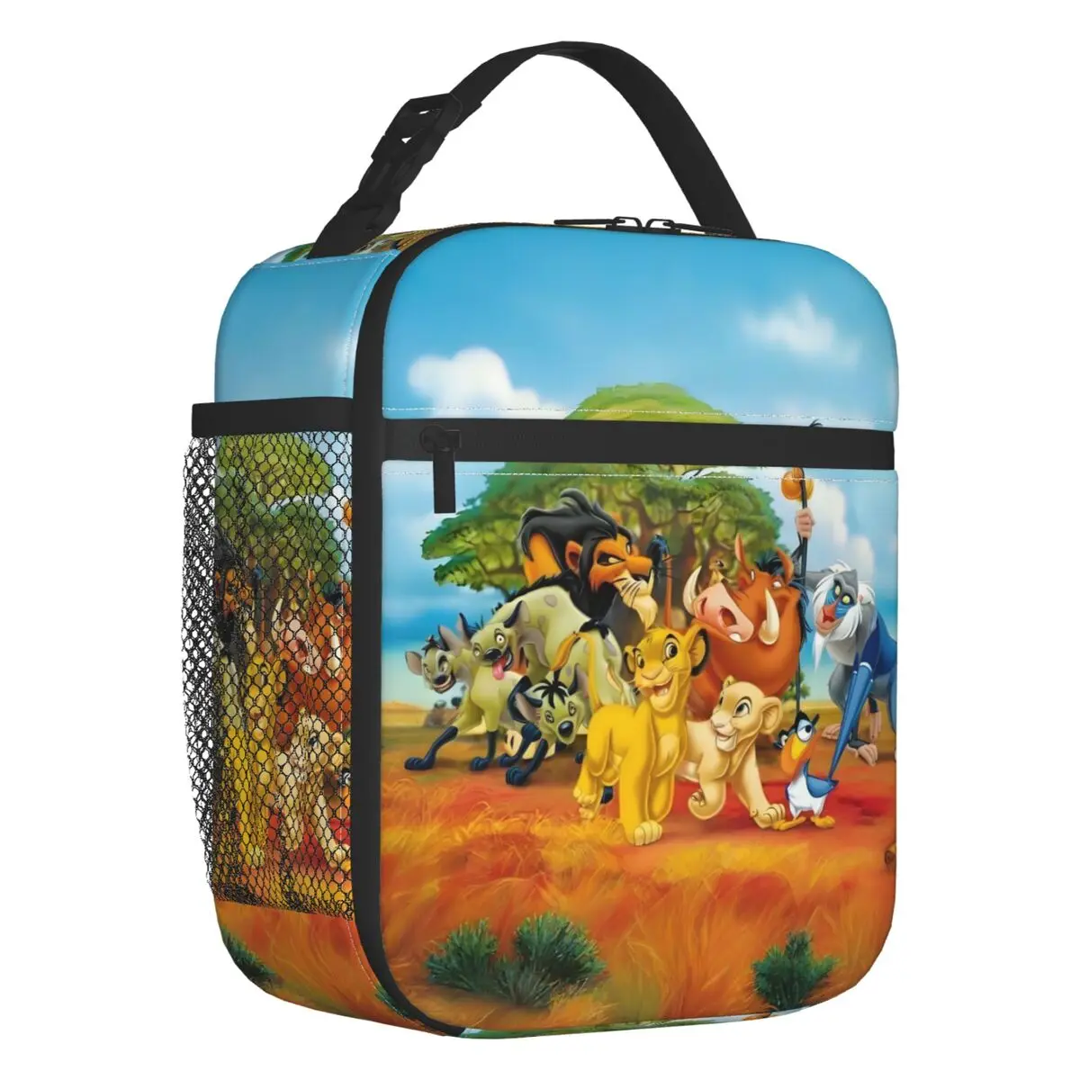 

Custom The Lion King Cartoon Lunch Bag Men Women Thermal Cooler Anime Kawaii Insulated Lunch Boxes for Children School
