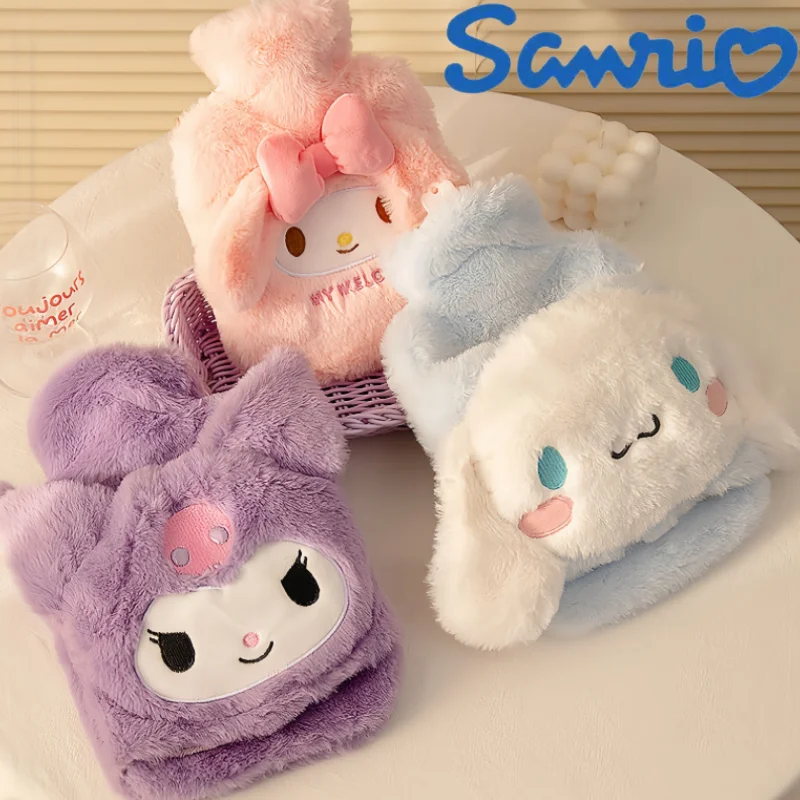 New Arrival 1000ml Sanrio Plush Hot Water Bottle Hello Kitty Kuromi Cinnamoroll Melody Reusable Hot Water Bottle Bags Xmas Gifts