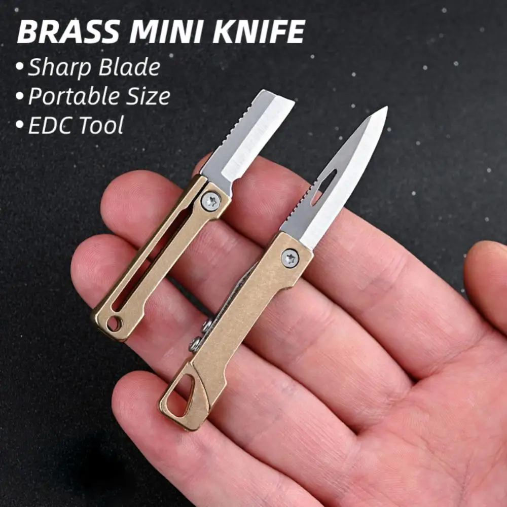 Mini Folding Knife Keychain Utility Knife Stainless Steel Pocket Knives Small Utility Craft Wrapping Box Paper Envelope Cutter