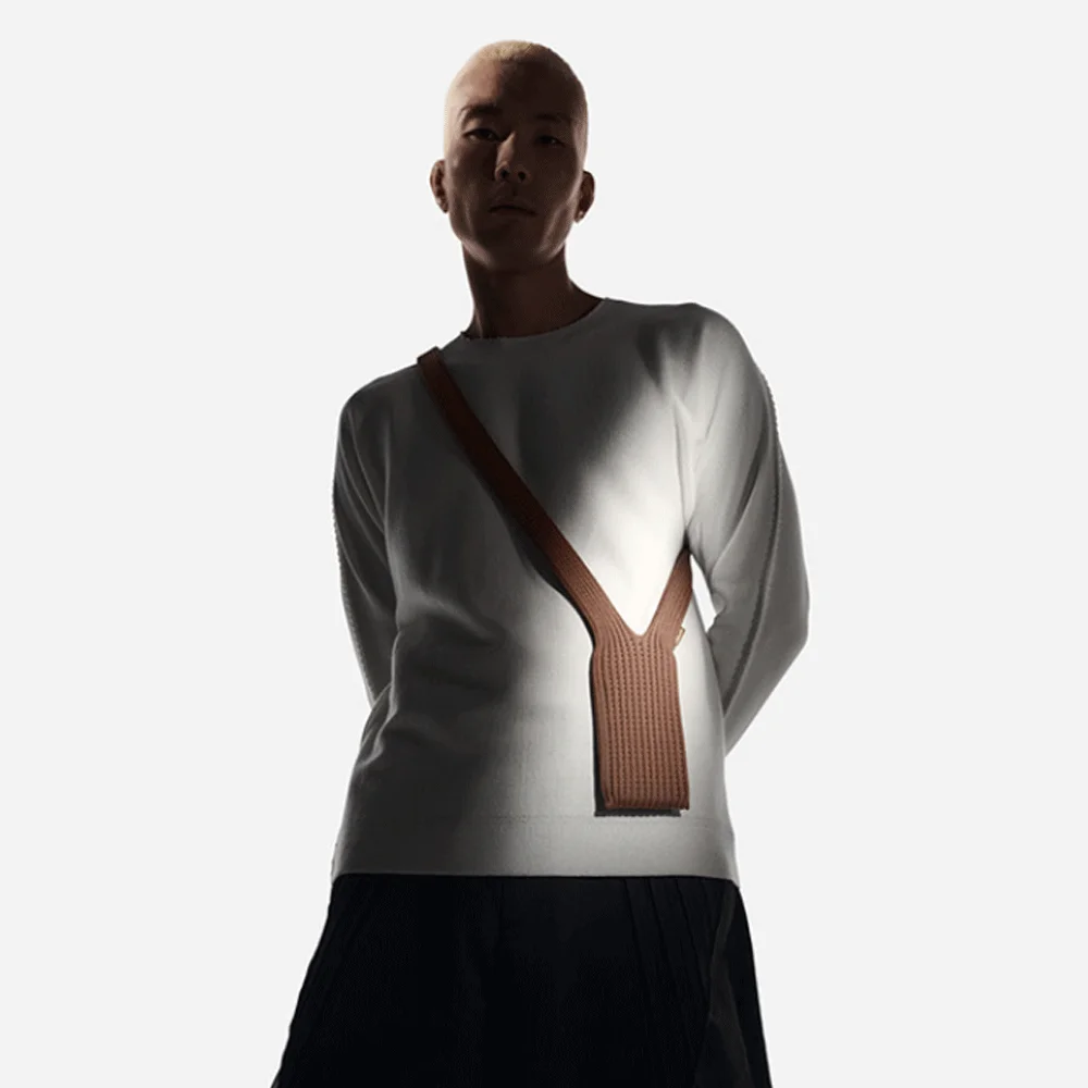 2025년 신제품 애플 이세이 미야케 아이폰 포켓 숏 스트랩 - 모든 아이폰용 3D 니트 손목 가방 패션 숄더백