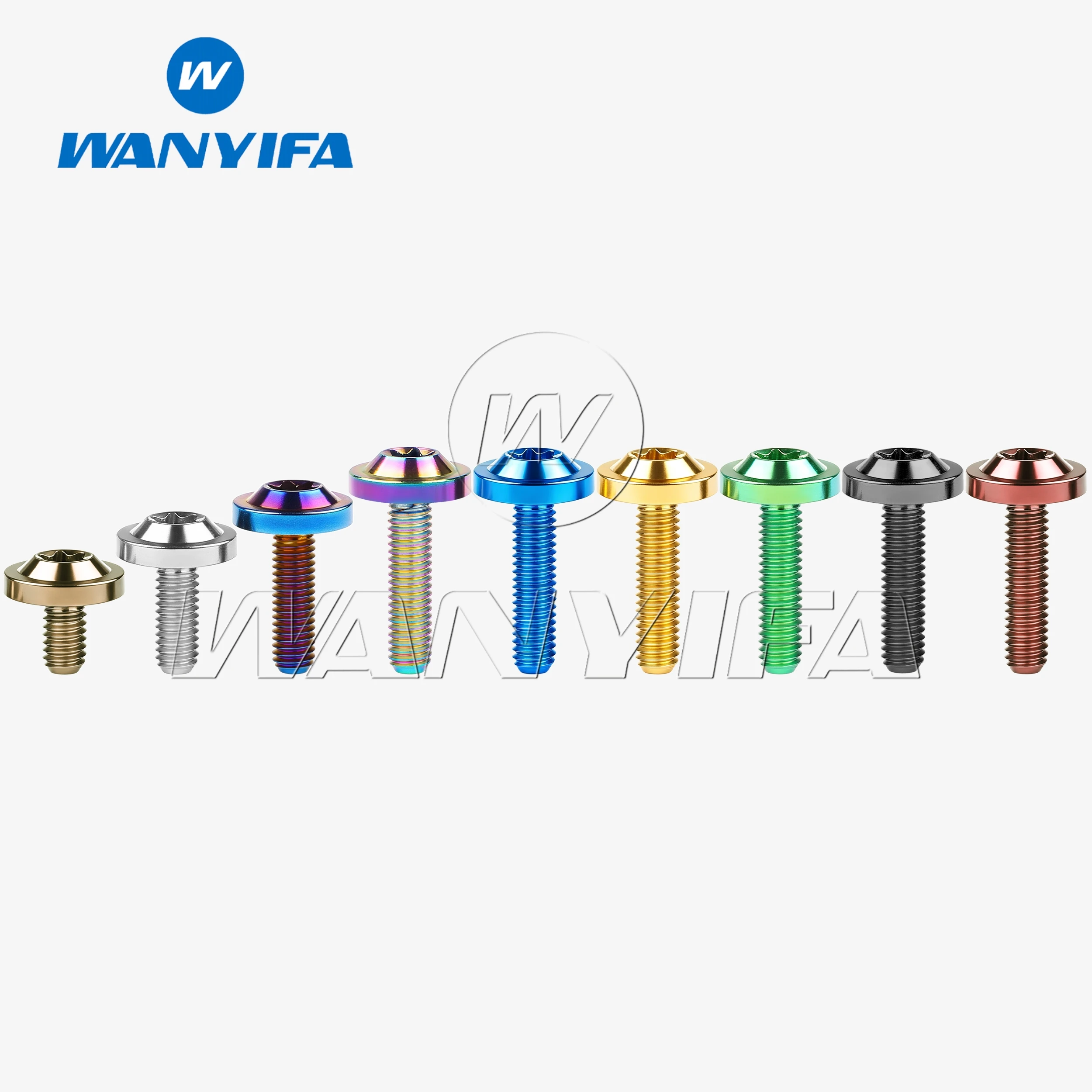 Wanyifa Titanium Bolt M6x10-25mm OD=16 Torx T30 Plum Head is Used for Fenders/Fairings/License Plates/Heat Shields