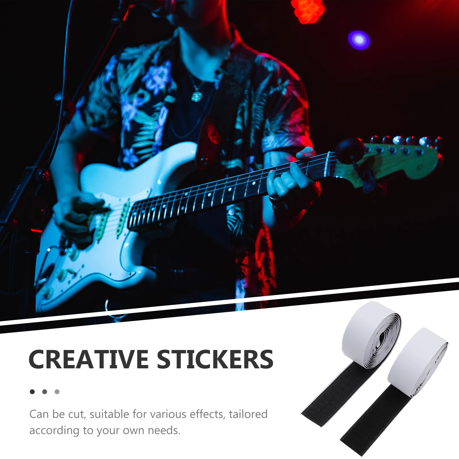 

2 Pcs Effect Device Installation Patch Guitar Pedal Tapes Strong Adhesive Pipeline Fasteners White Board