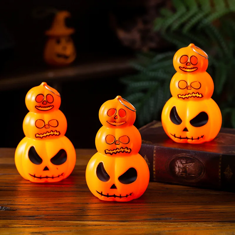 Luci di zucca di Halloween Decorazioni da tavolo sospese portatili Ornamento Regali di oggetti di scena emettitori di luce per feste di Halloween