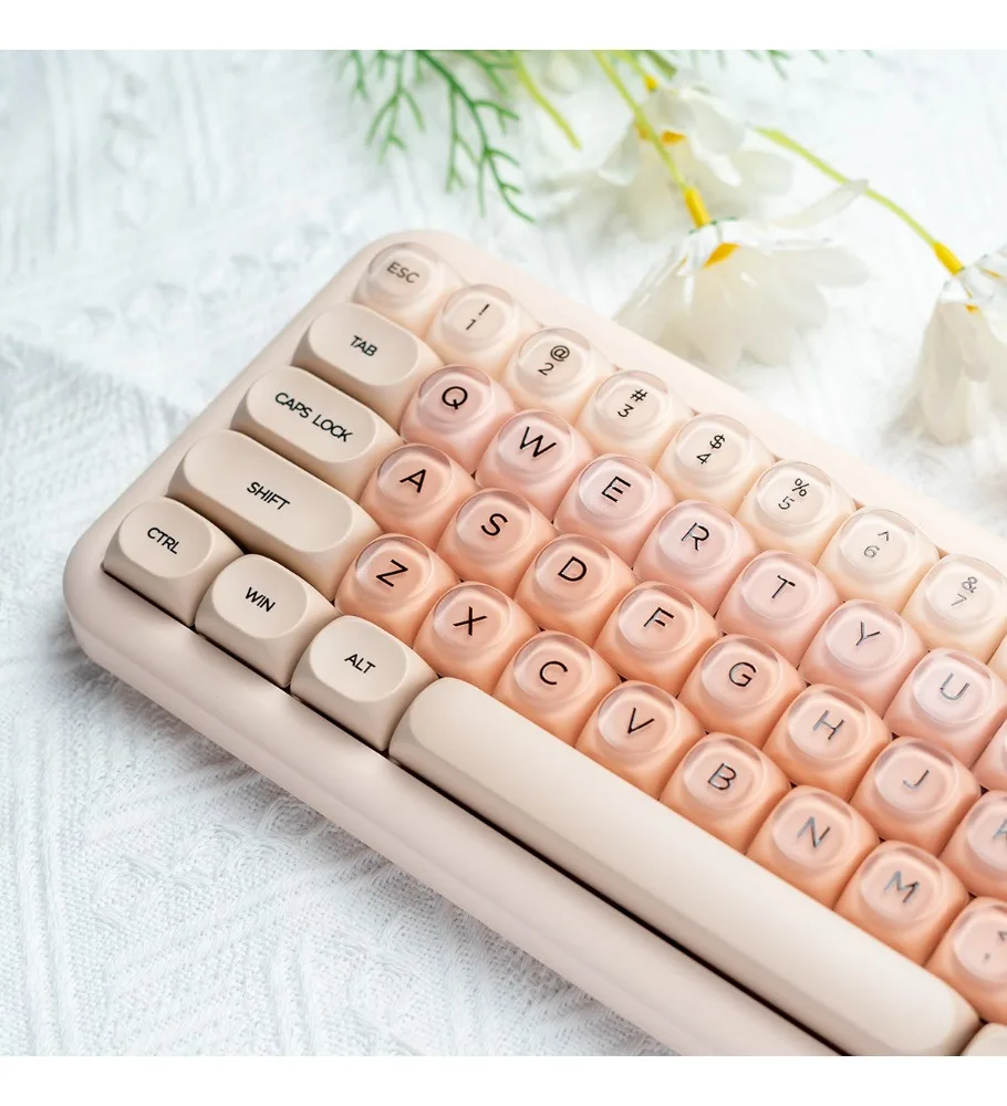 Foundation-based liquid keycaps cute ball caps PBT+PC mechanical keyboard keycaps compatible with magnetic switches 61 68 75