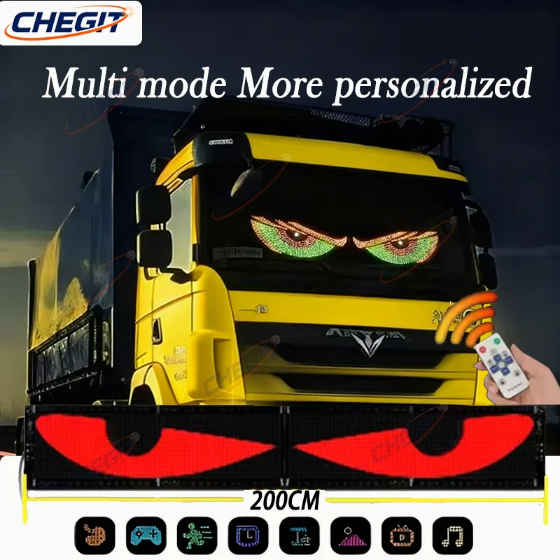 

Свет Devil Eyes Bluetooth APP Control Светодиодный дисплей Прокрутка света для автомобиля Грузовика Лобовое стекло Светодиодная пиксельная панель Свет Пульт дистанционного управления