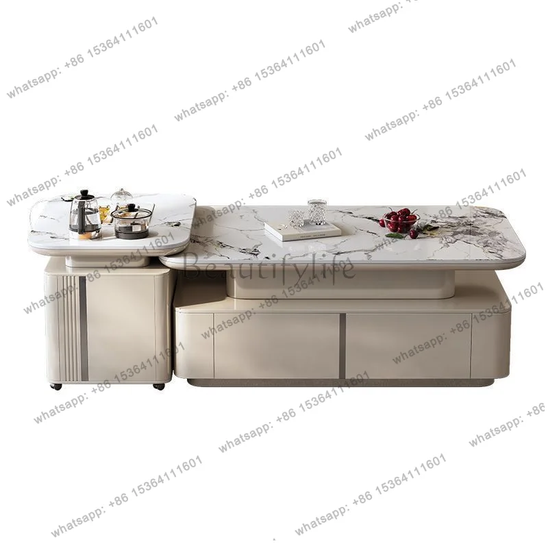 PG Classy Beige Coffee Tables Livingroom Quality Narrow Designer Coffee Tables Floor Adjustable Stolik Kawowy Furniture Home