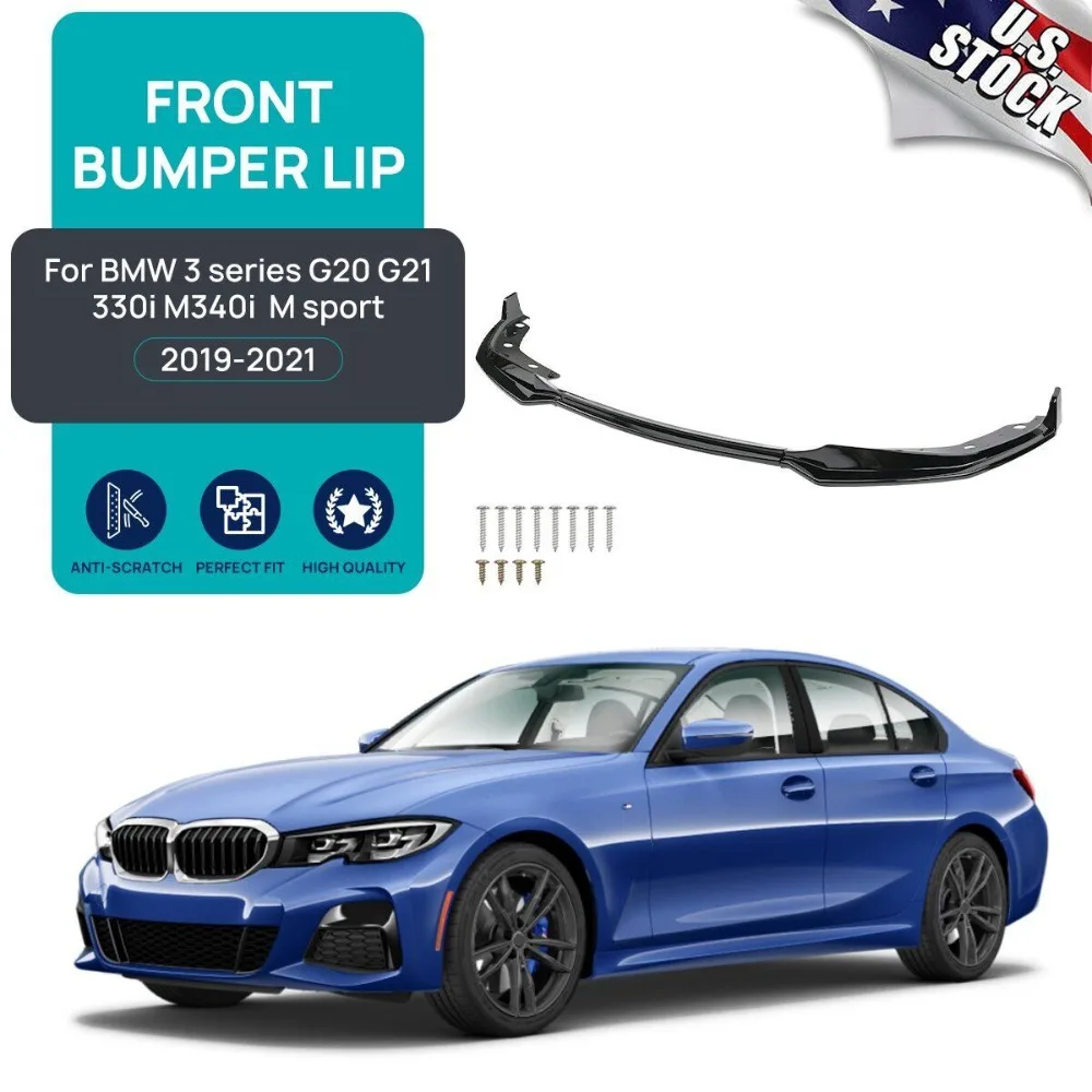 

Front Bumper Lip Body Kit Splitter Spoiler BLK For BMW 3 Series G20 330i M Sport United States