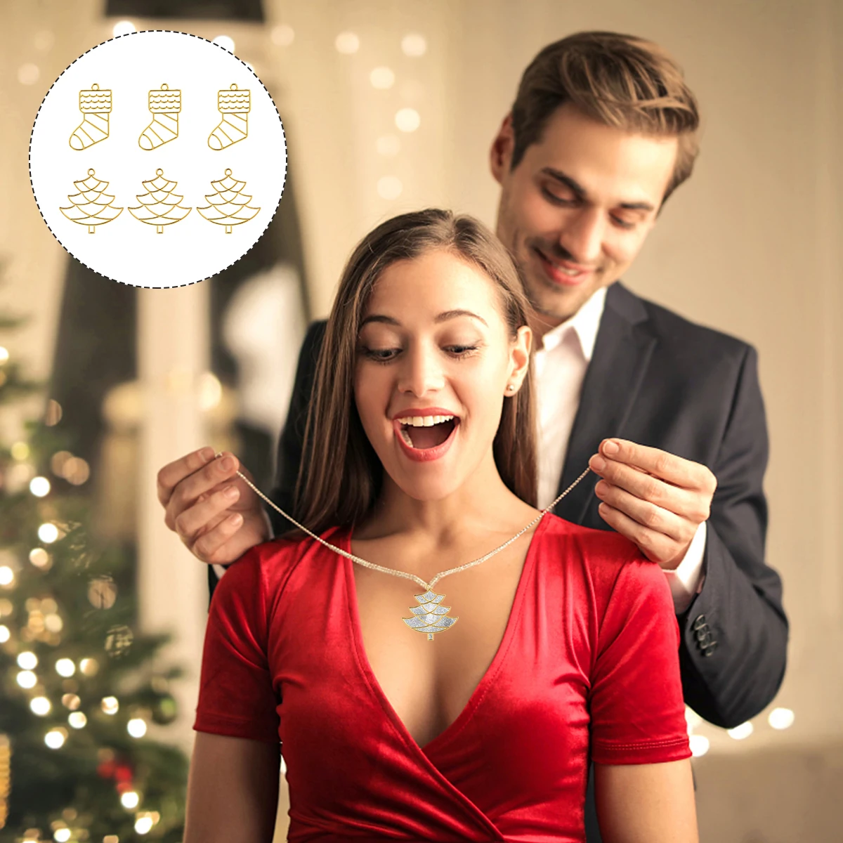 

20pcs Metal Alloy Pendant Diy Jewelry Making Tool Christmas Jewelry Molds Xmas Ornament Ornament Craft Charm Set