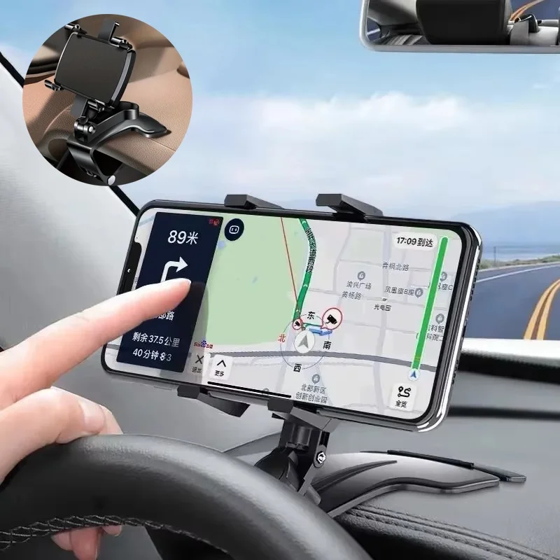 Car Mobile Phone Stand Universal Dashboard Smartphone Holder Clip 360 Degree Rotation GPS Navigation Bracket For iPhone Xiaomi