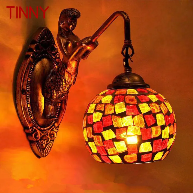 

TINNY Contemporary Mermaid Wall Lamp Personalized And Creative Living Room Bedroom Hallway Bar Decoration Light