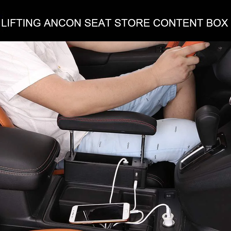 Car Armrest Box Elbow Support Adjustable Car Seat Gap Organizer Arm Rest Box For Cars Auto Accessories Armrest Cushion Universal