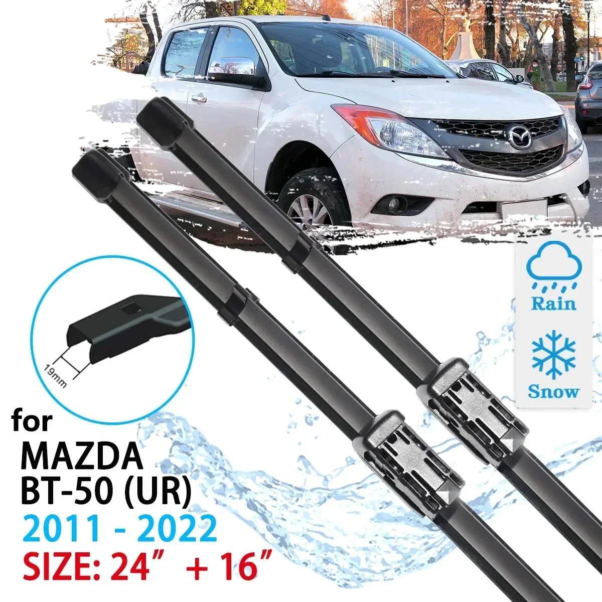 For Mazda BT-50 UR UP UR TF 2011~2022 Windscreen Windshield Accessories Window 2021 2020 2019 2018 2017 Car Front Wiper Blade