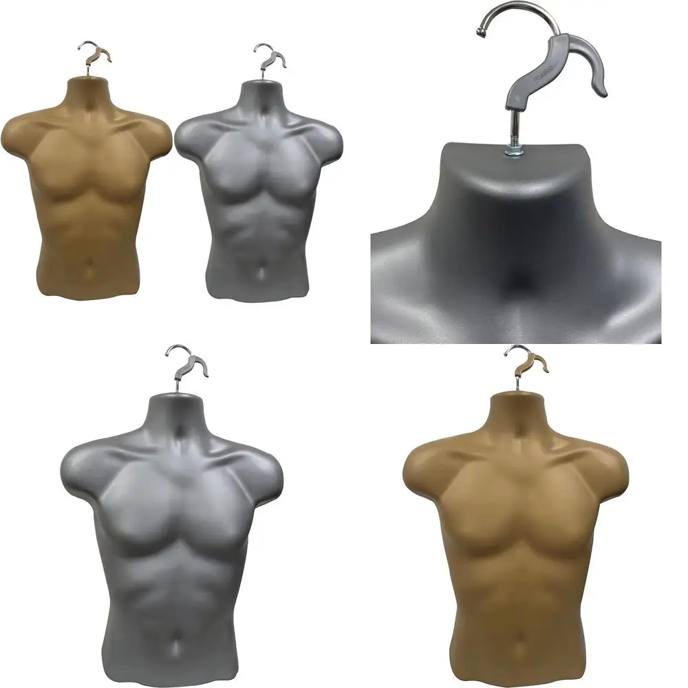 

Bronze and Gray Male Mannequins, S-M Sizes, Rounded Waist, Hanging Hook Only