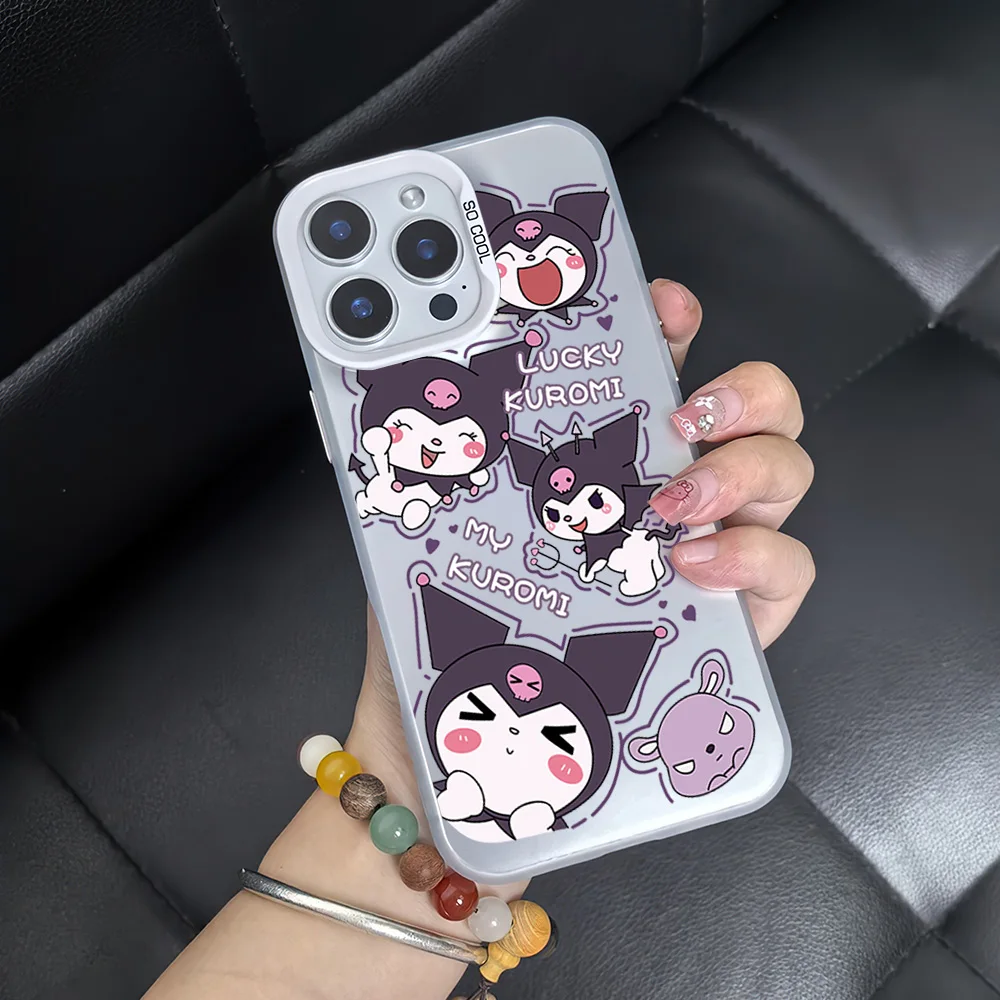 Miniso sanrio kuromi süße handy hülle für samsung galaxy s24 s23 s22 s21 plus ultra s20 fe a55 a54 a53 a52 imd laser