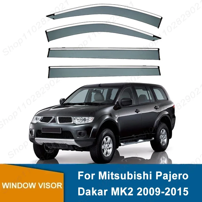 4Pcs Window Visor For Mitsubishi Pajero Dakar MK2 2009-2015 Weathershield Sun Rain Deflector Guard Car Window Deflector