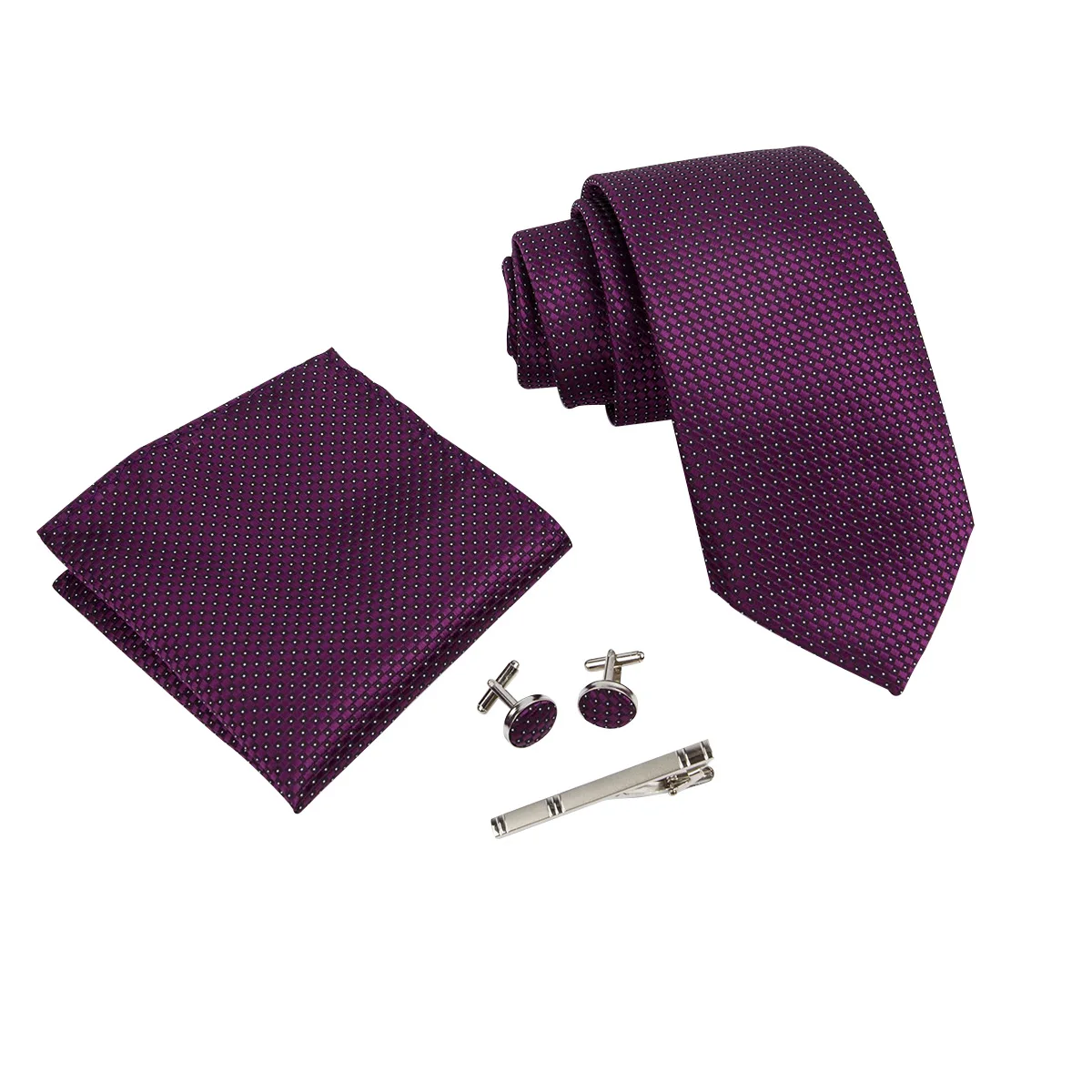 Ikepeibao-Conjunto de corbata a cuadros para hombre, conjunto de corbata a rayas negras, Cuadrado de bolsillo con gemelos de Metal, Clip apto para boda, trabajo Formal, Azul Real