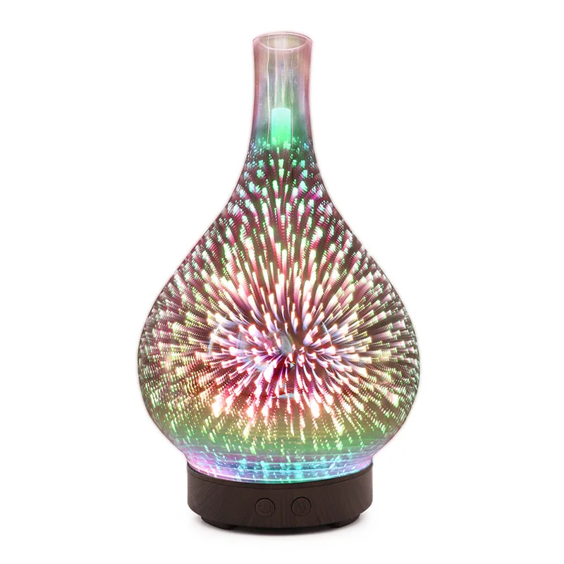 

3DGlass Fireworks Aroma Diffuser 100mlCreative Night Light Colorful Lights Starry Sky Love Humidifier Spray