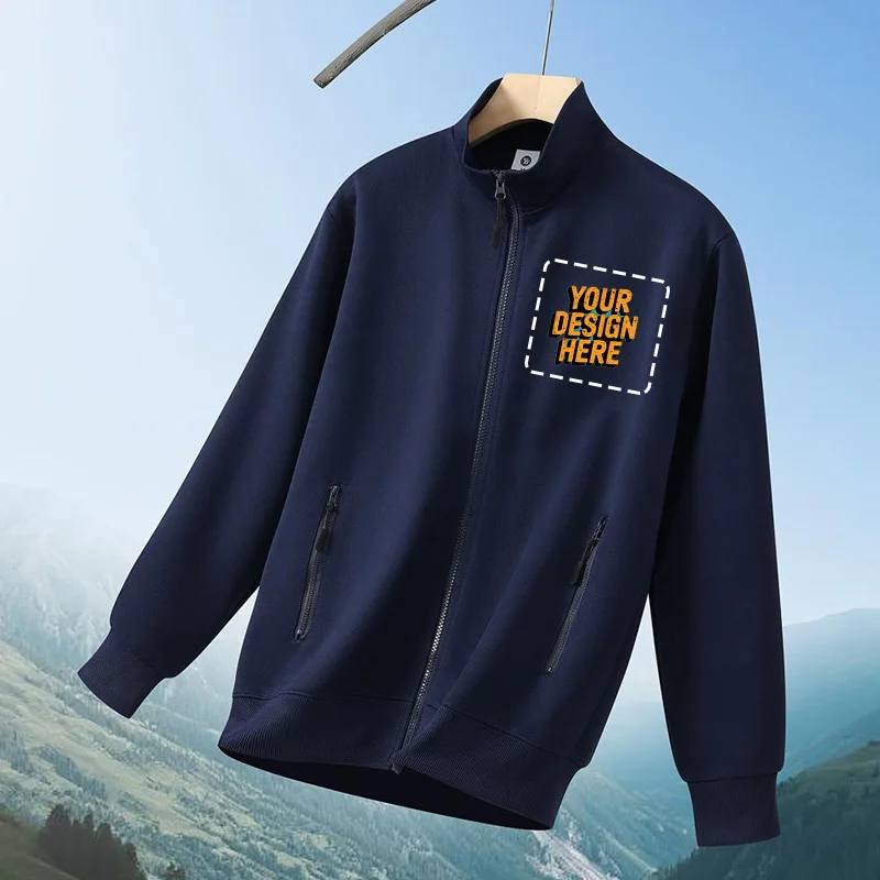 Nuovi cappotti da giacca con cerniera a maniche lunghe da uomo Felpe stand up Abbigliamento da strada per esterni Giacca da baseball autunnale calda in tinta unita