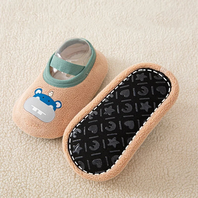 0-3Y Baby Girls Boys Shoes Infant Warm Cute Floor Socks Toddler Indoor Casual Shoe Newborn Breathable Anti-slip Soft-soled Shoes