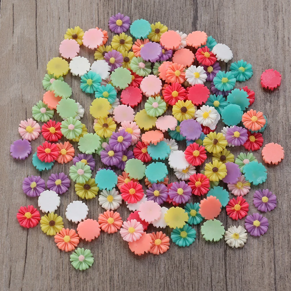 

50Pcs 9Mm Resin Daisy Flower Cabochons Flatback Mix Color DIY Craft Jewelry Pendant Greeting Card Decor Phone Case DIY Material