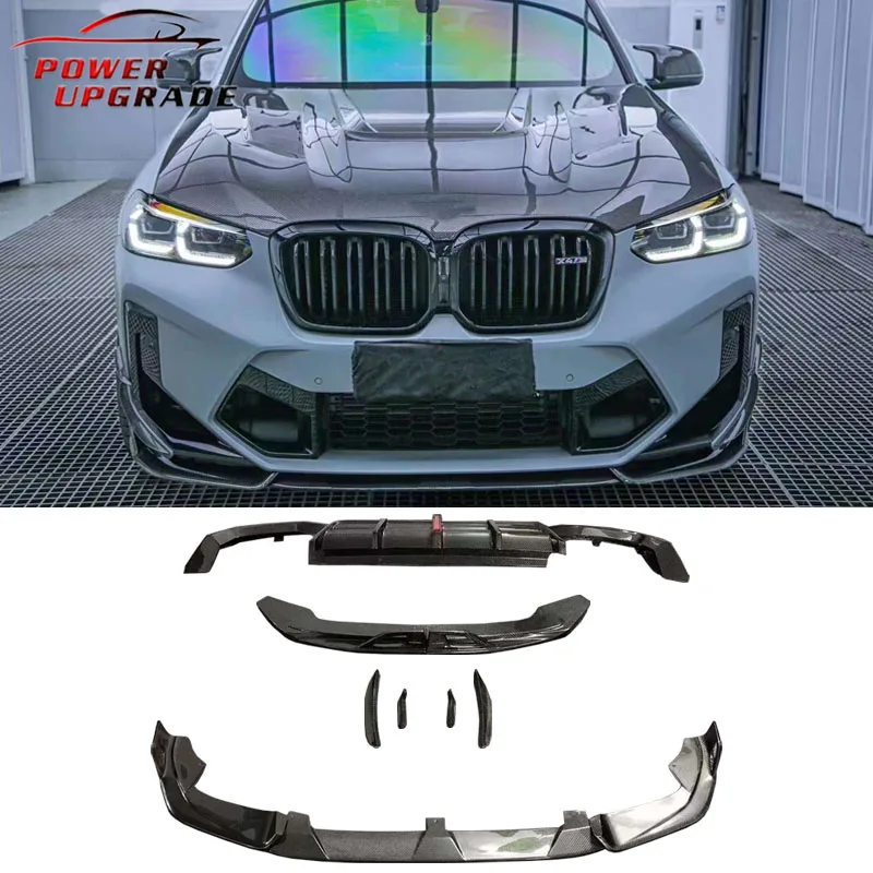 For BMW X3M F97 X4M 2022 Carbon Fiber Front bumper Front Lip Rear Diffuser Rear Spoiler Rear Trunk Wing Front Canards