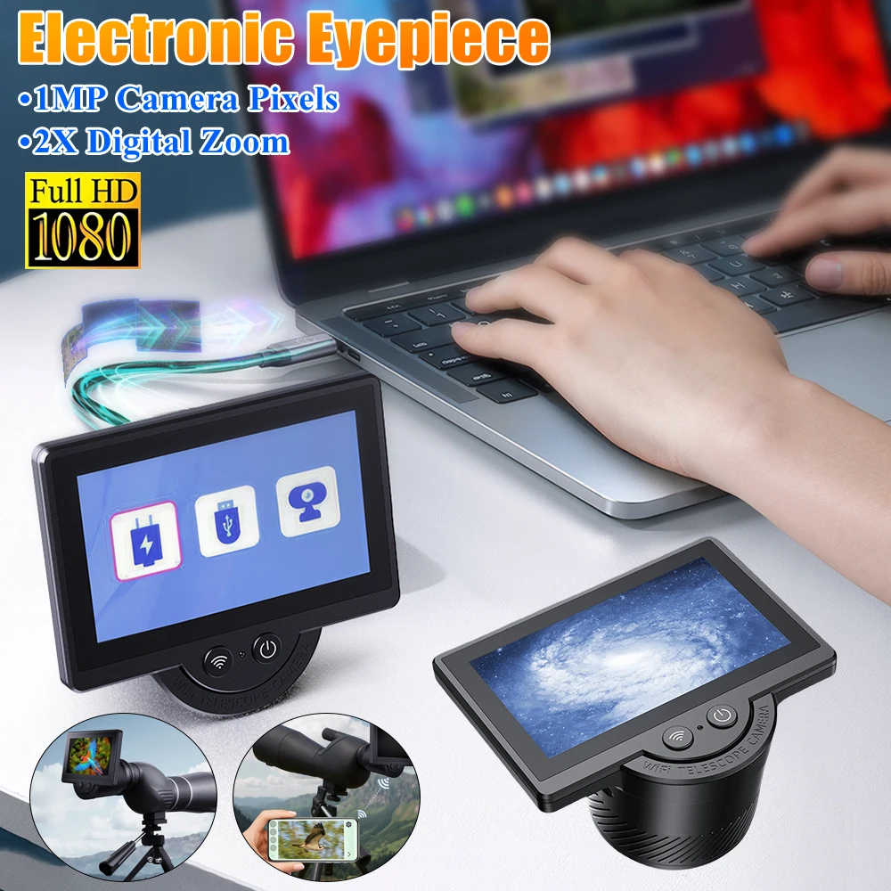 

Электронный окуляр с Wi-Fi и 4,3-дюймовым IPS-экраном, цифровой окуляр для телескопа, аксессуары для астрономических телескопов