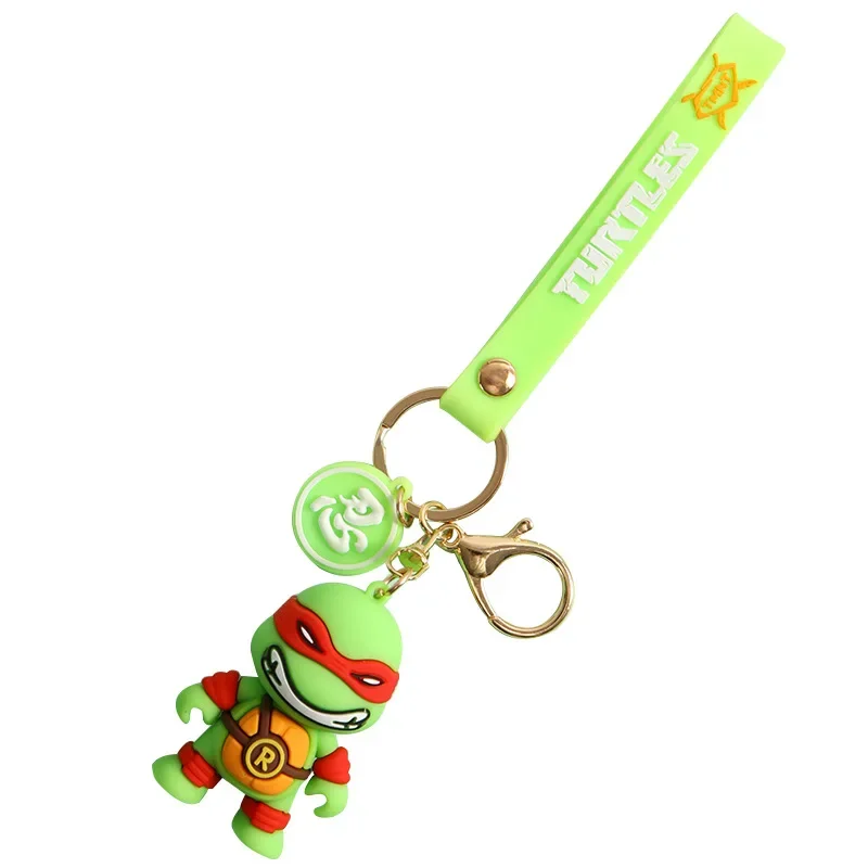 Adolescente Mutant Ninja tartarughe portachiavi Anime Cartoon Silicone bambola portachiavi Charms zaino ciondolo portachiavi auto decorazione regalo