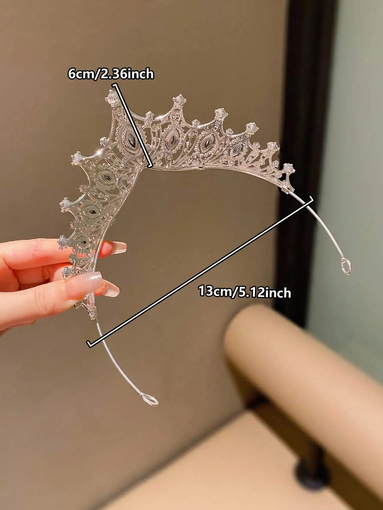 

1pc Girls' Crown Headband High-End Crystal Crown Princess Baby Bridal Hair Accessory Suitable For Birthday Party