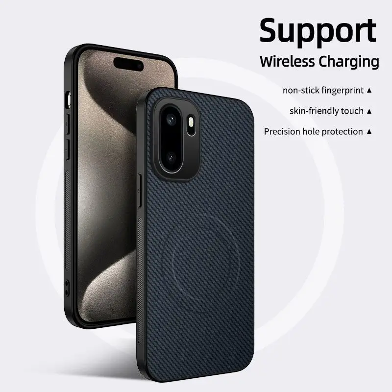 Business Textur Carbon Faser Muster Weiche Kante Fall Für Oneplus 15R 13T/R 12/R Magnetische Ladung kamera Full-pack Anti-Drop Abdeckung