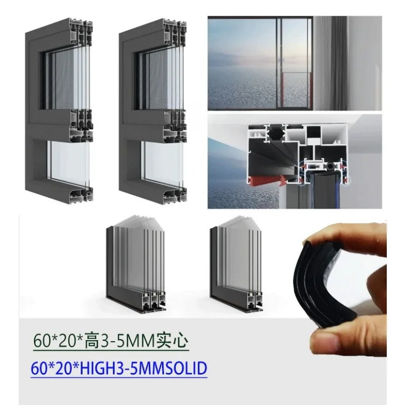 60 wide 20 thick and high 35 door and window glass pads are installed and fixed