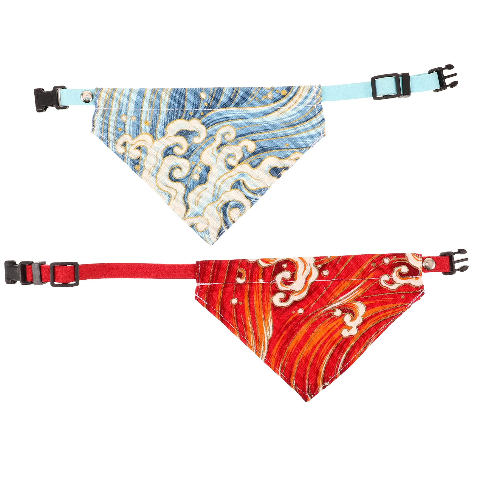 

2Pcs Pet Drool Bib Triangle Bandana Premium Fabric Dog Scarf Collar Adjustable Comfortable Accessories Size S