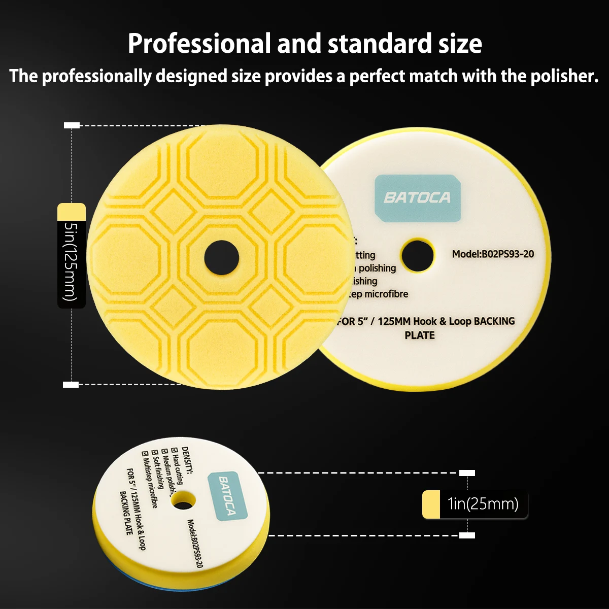 BATOCA 5/6 Inch Buffing Polishing Pads T20–T120 Hex Foam Cutting & Finishing Sponge Pad Kit for DA/RO Car Buffer Polisher image 4