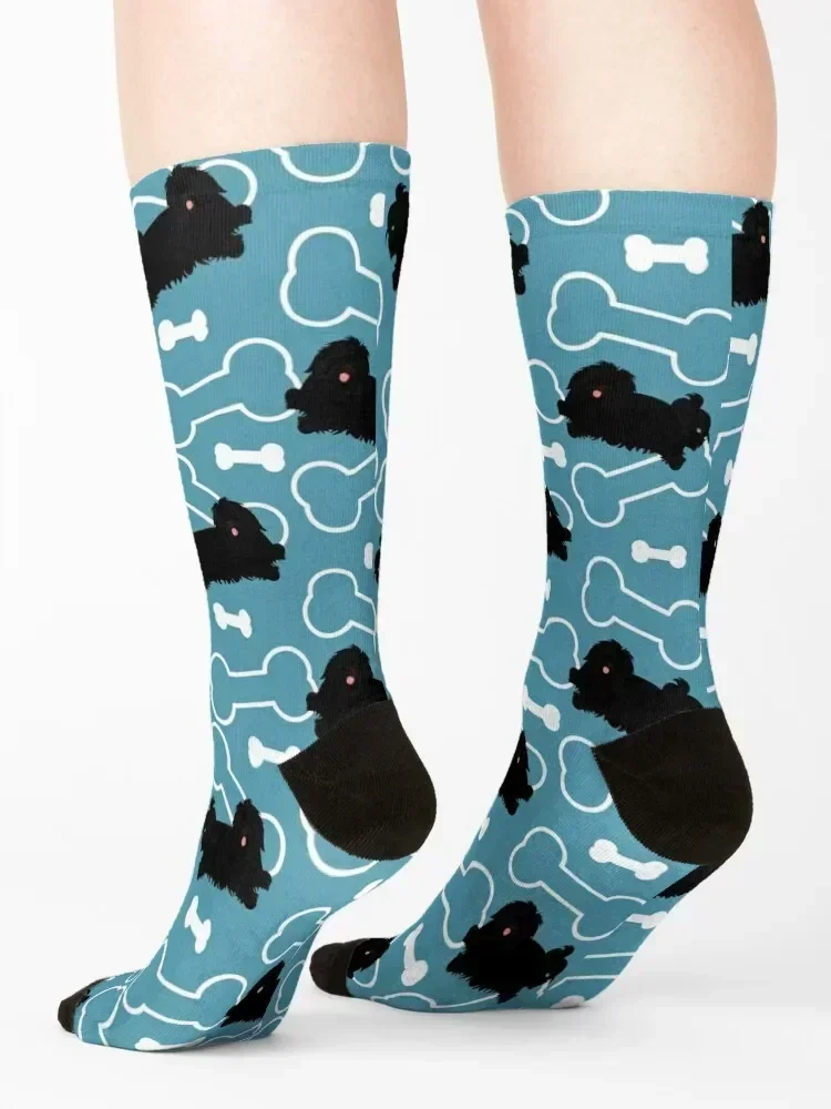 لطيف الأسود الهافانية الكلب الجوارب الدراجات التدفئة جورب المشي لمسافات طويلة أحذية الرجال القطن عالية الجودة الجوارب النساء الرجال
