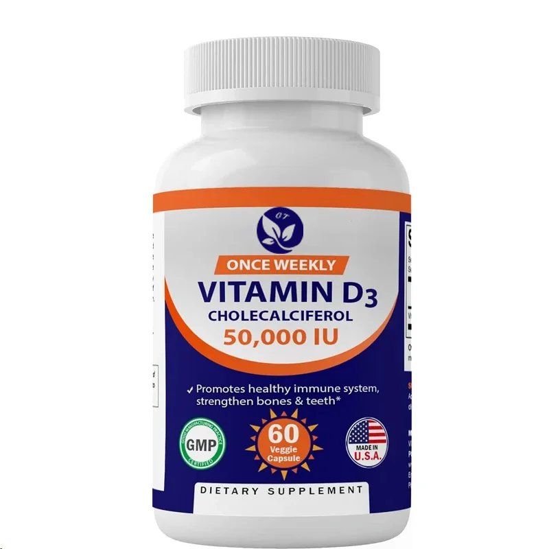 Vitamin D3 50000 Iu (Capsules), 60 kapsul Vegetarian, Formula progresif untuk membantu kekurangan Vitamin D