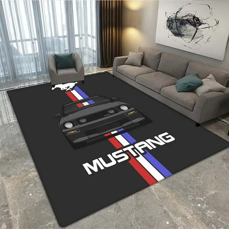 

Mustang Car Logo Printed Carpet Non-Slip Universal Carpet Area Carpet Bedroom Decoration Outdoor Carpet Yoga Mat Birthday Gift