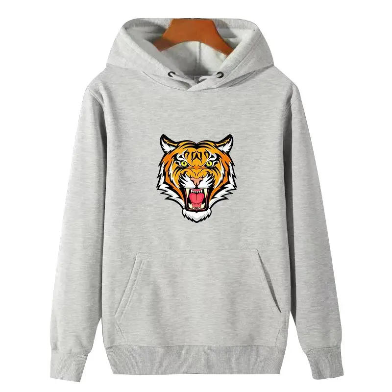 Tiger Face Funny Fashion graphic Hooded sweatshirts winter thick sweater hoodie cotton essentials fleece hoodie Men's sportswear