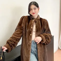 Autumn Winter 2025 Faux Mink Coat Women High Quality Fur-Fur Integration Jacket Fashion Thicken Outerwear Female Warm Tops Tide