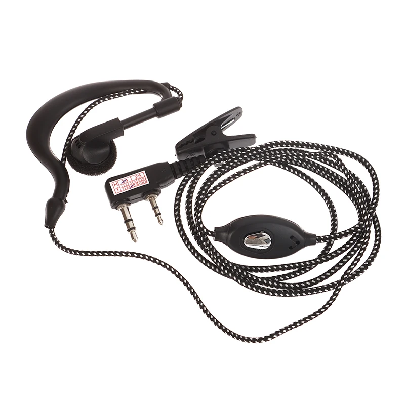 Auricular con gancho para la oreja de alta calidad, interfono para BAOFENG UV5R, auricular de 2 pines, micrófono para Radio de seguridad, Walkie Talkie